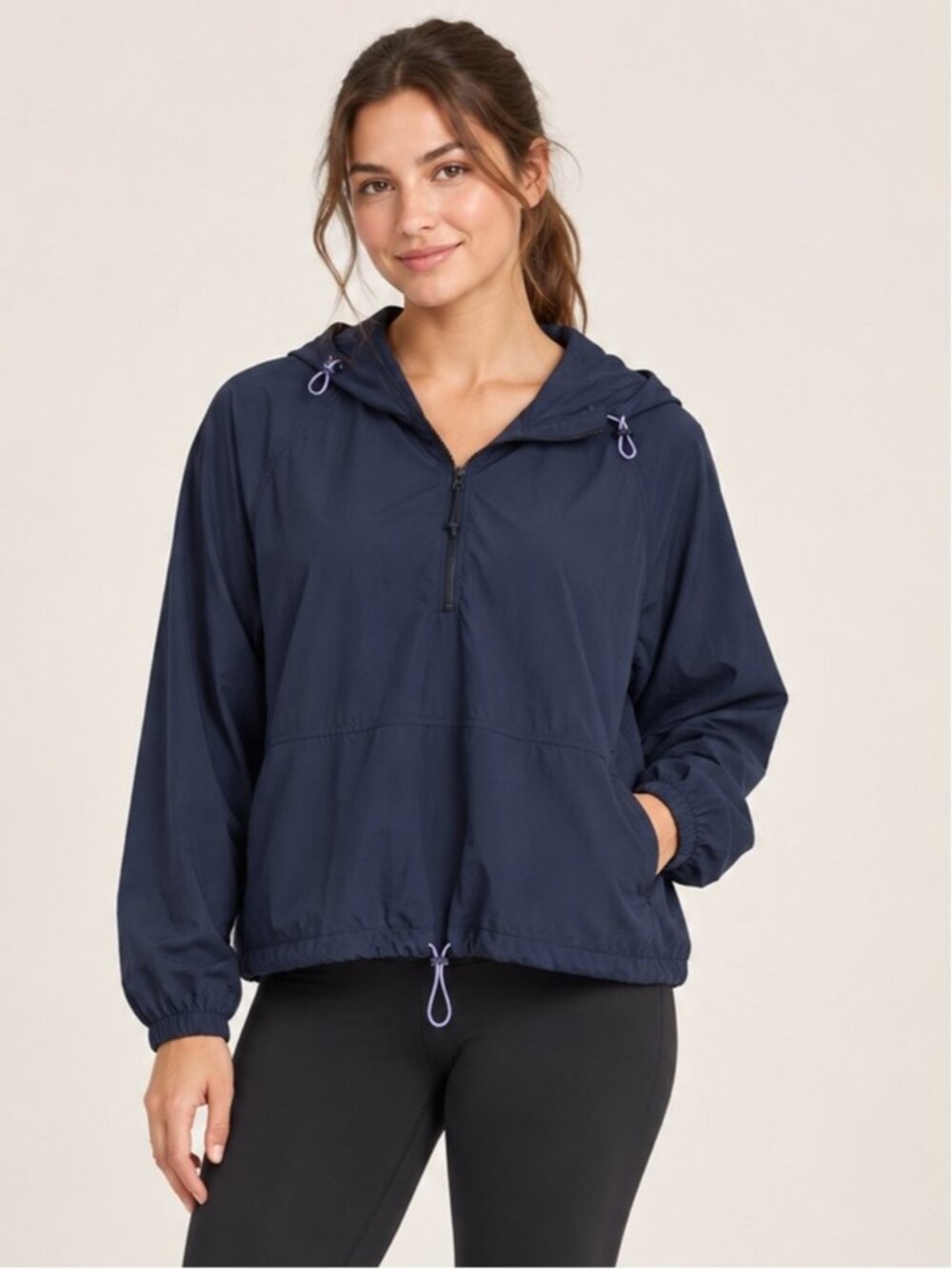 Reitmans Hyba Activewear Navy Blue Pullover Anorak Hoodie Sweatshirt size 2X